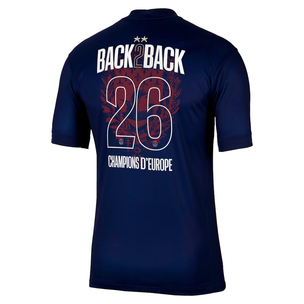 Maillot Domicile Stadium PSG Nike 25/26 - Avec ou Sans Flocage Champions of Europe - 26 Pré-commande